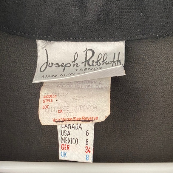 Joseph Ribkoff Long Sleeve Black Dress with Silver Detailing - Picture 3 of 6